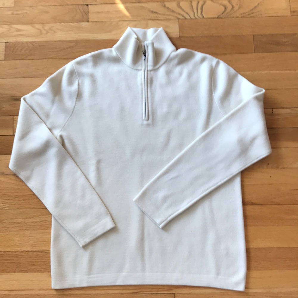 Banana Republic Men’s Sweater Half Zip Cream